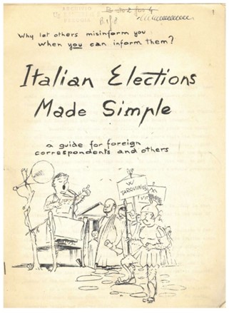 Italian Elections Made Simple. A guide for foreign correspondents and others (1958)
