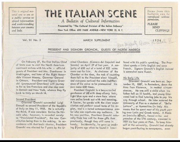 The Italian Scene, vol. III – no. 3, March 1956 – March Supplement