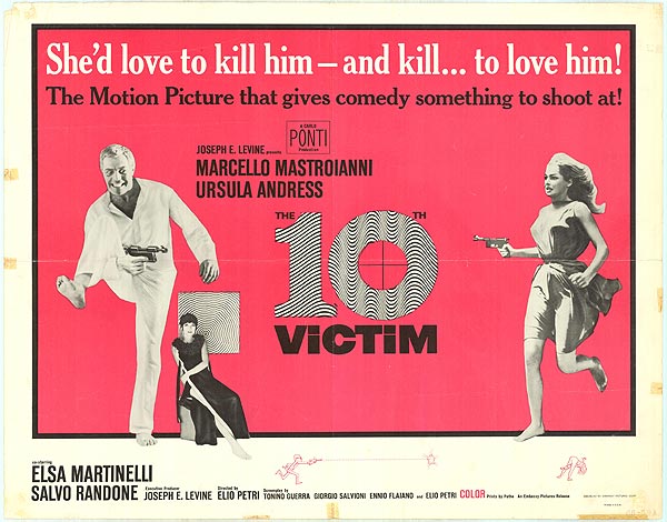 US poster of "The Tenth Victim"